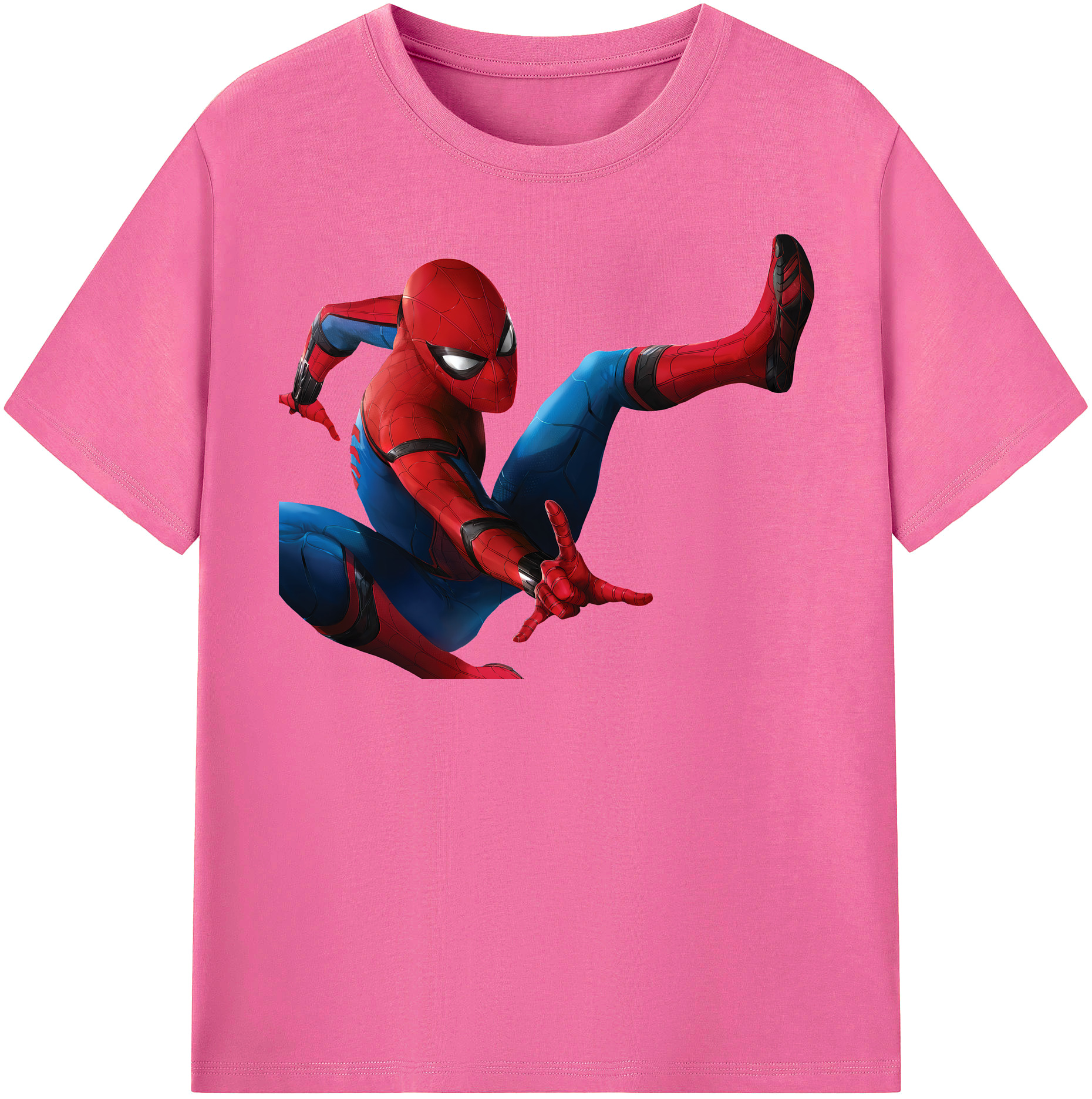 （画像用） Spider Man スパイダーマン レディースカジュアルプリントTシャツ（綿100％）